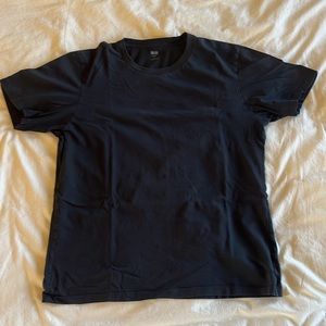 2 Black Uniqlo Supima Cotton Crew Neck Short-Sleeve T-Shirts